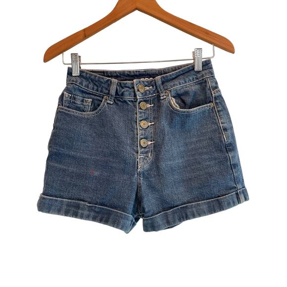 BDG Super High Rise Foxy Button Fly Cuffed Denim Jean Short Shorts 26w - Picture 1 of 13